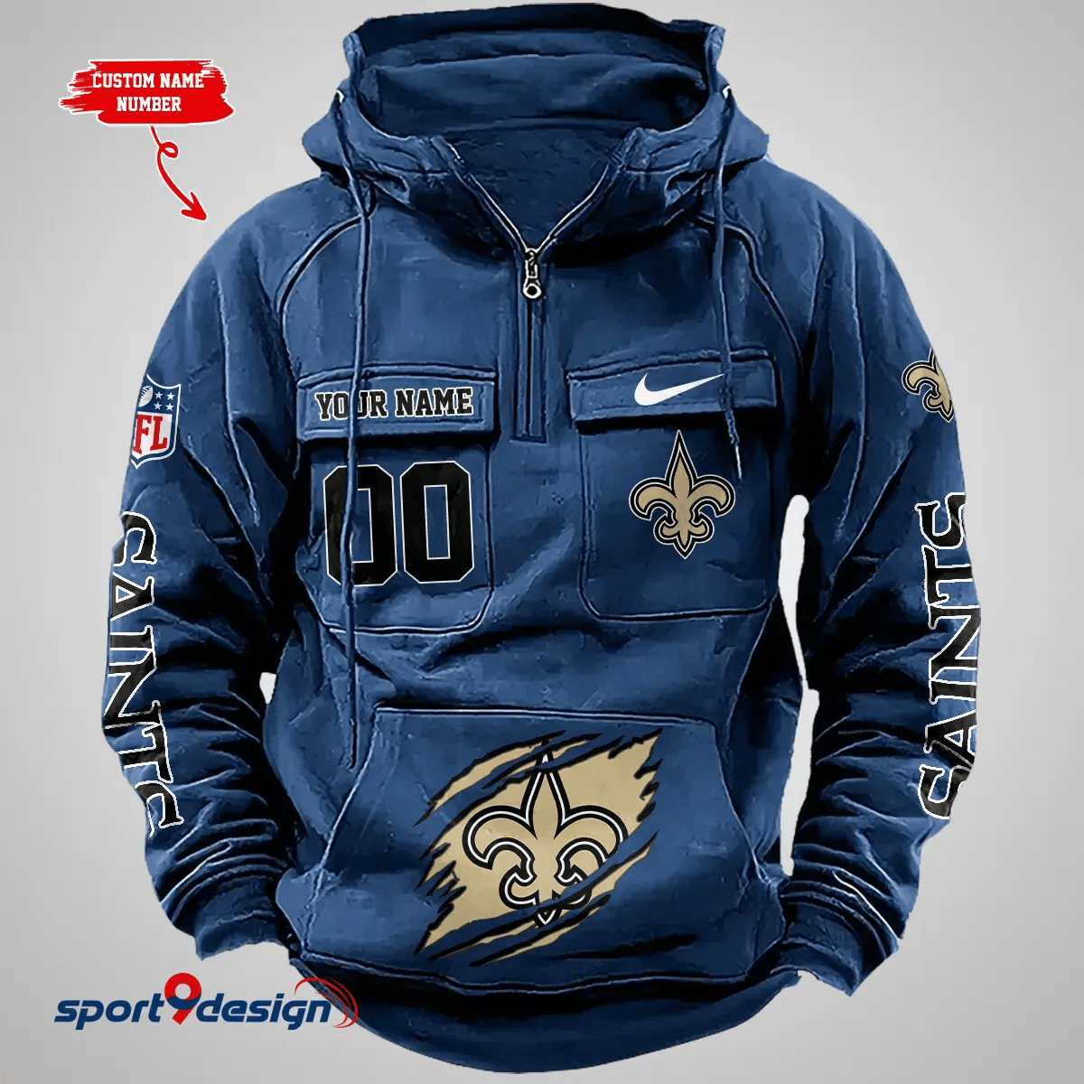 New Orleans Saints Vintage Men Hoodie AZVMHD164