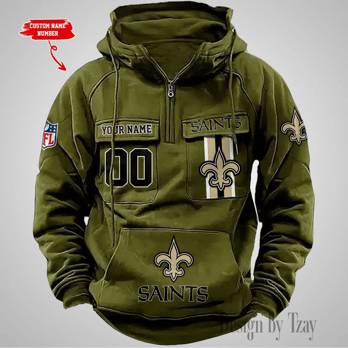 New Orleans Saints Vintage Men Hoodie DV2 AZVMHD434