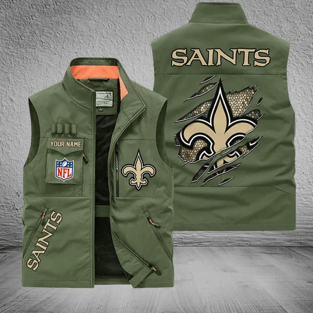 New Orleans Saints Sleeveless Jacket Multicolor S9SLJK053
