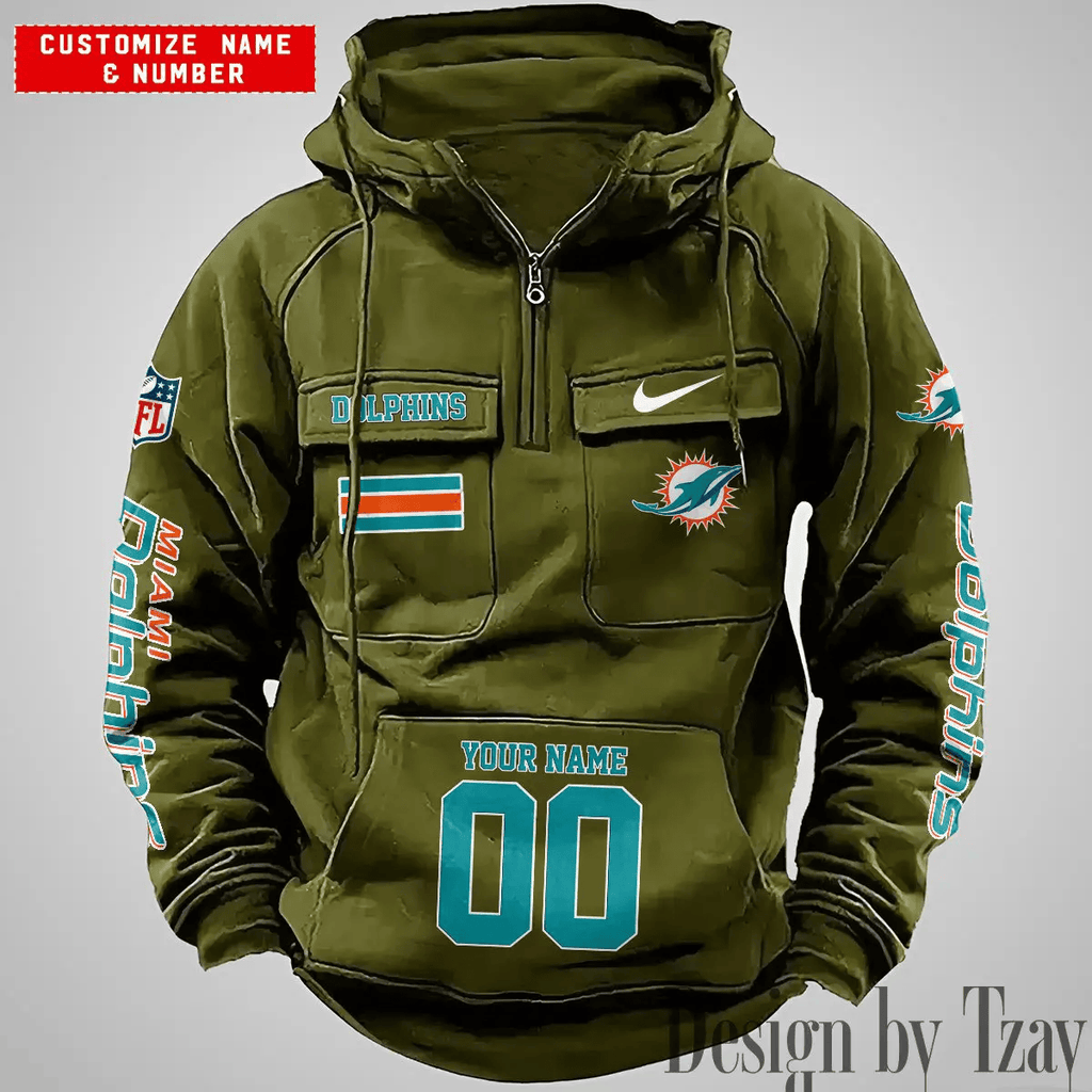 Miami Dolphins Vintage Men Hoodie DV2 AZVMHD399