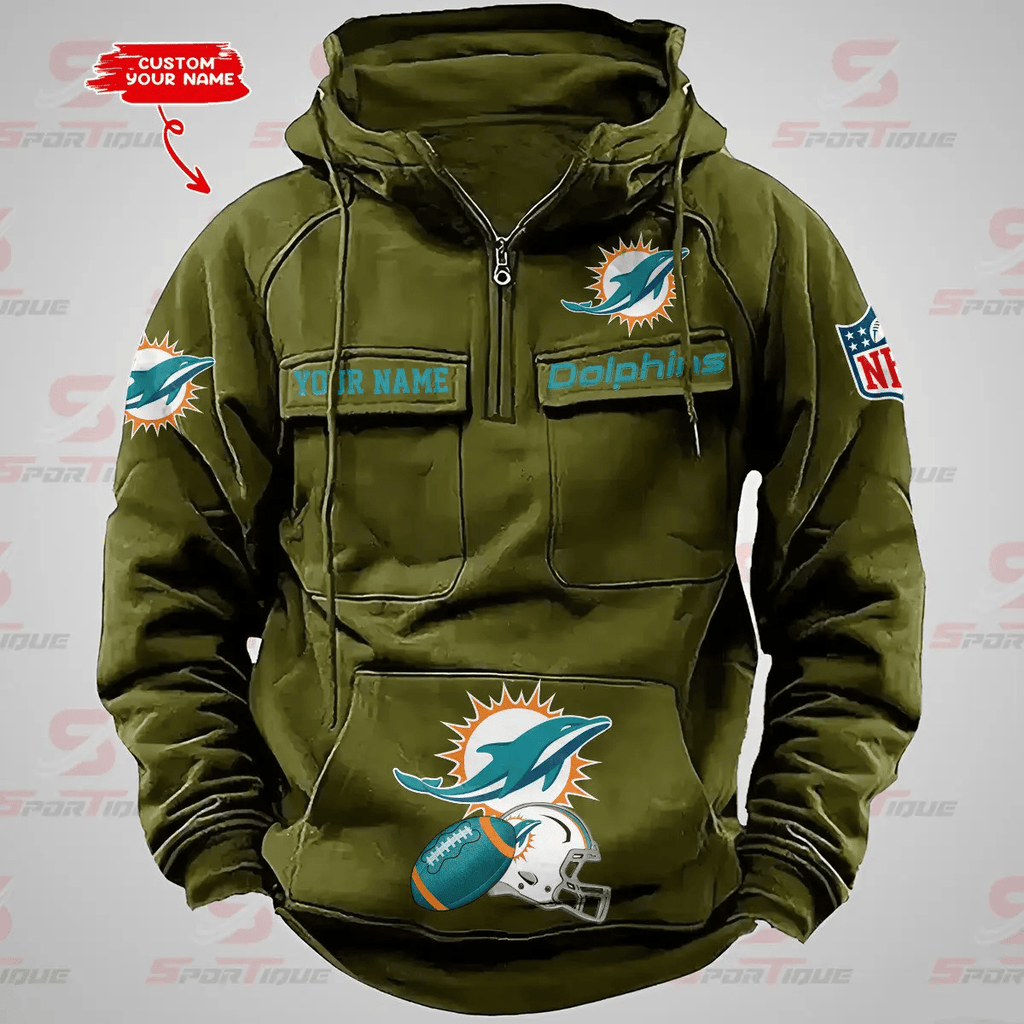 Miami Dolphins Vintage Men Hoodie AZVMHD370