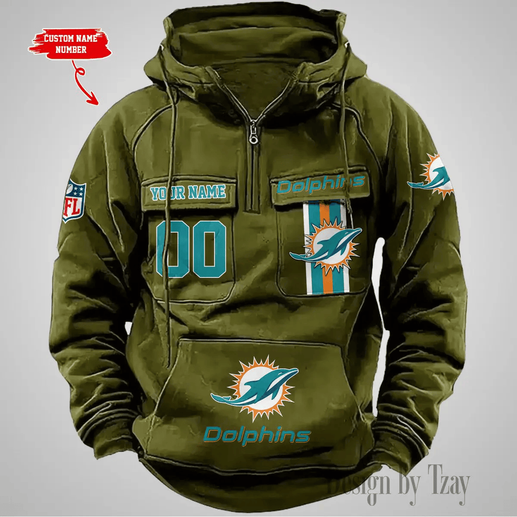 Miami Dolphins Vintage Men Hoodie DV2 AZVMHD431