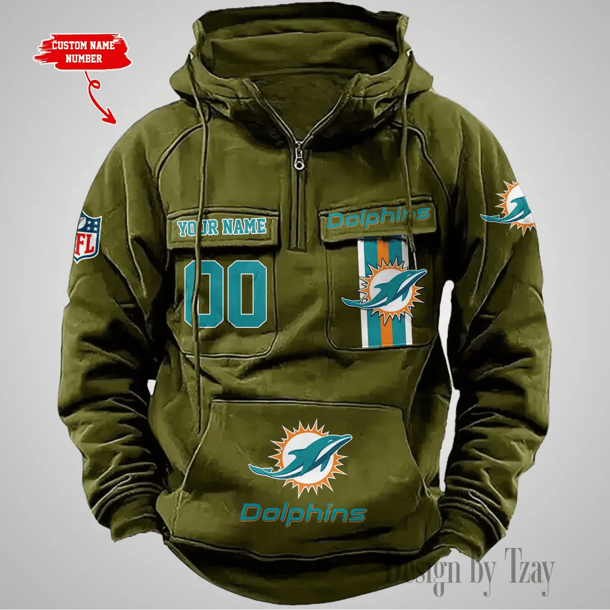 Miami Dolphins Vintage Men Hoodie DV2 AZVMHD431