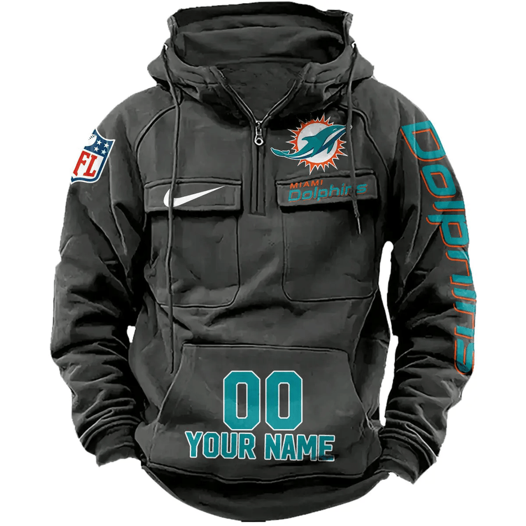 Miami Dolphins Vintage Men Hoodie AZVMHD081