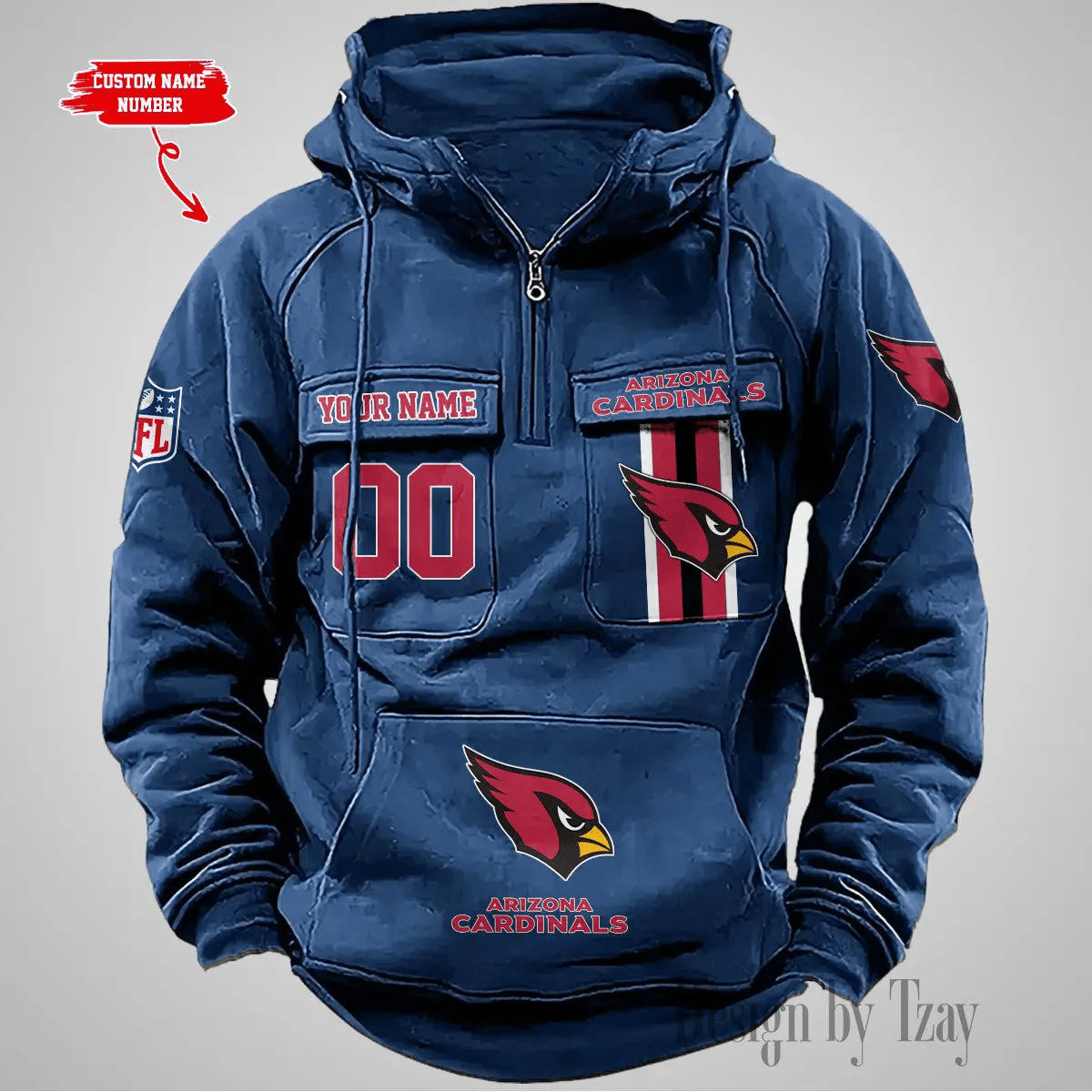 Arizona Cardinals Vintage Men Hoodie DV2 AZVMHD412