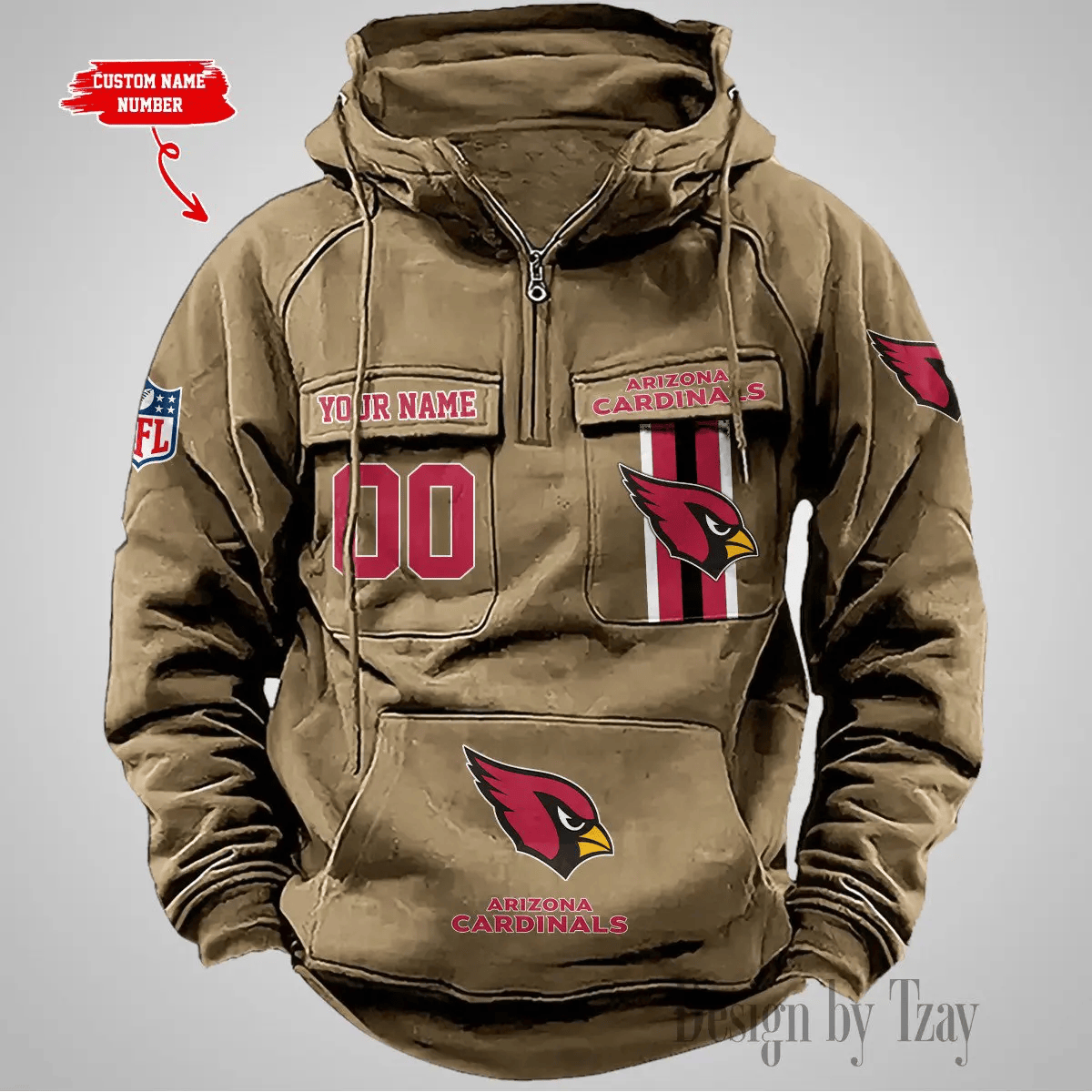 Arizona Cardinals Vintage Men Hoodie DV2 AZVMHD412