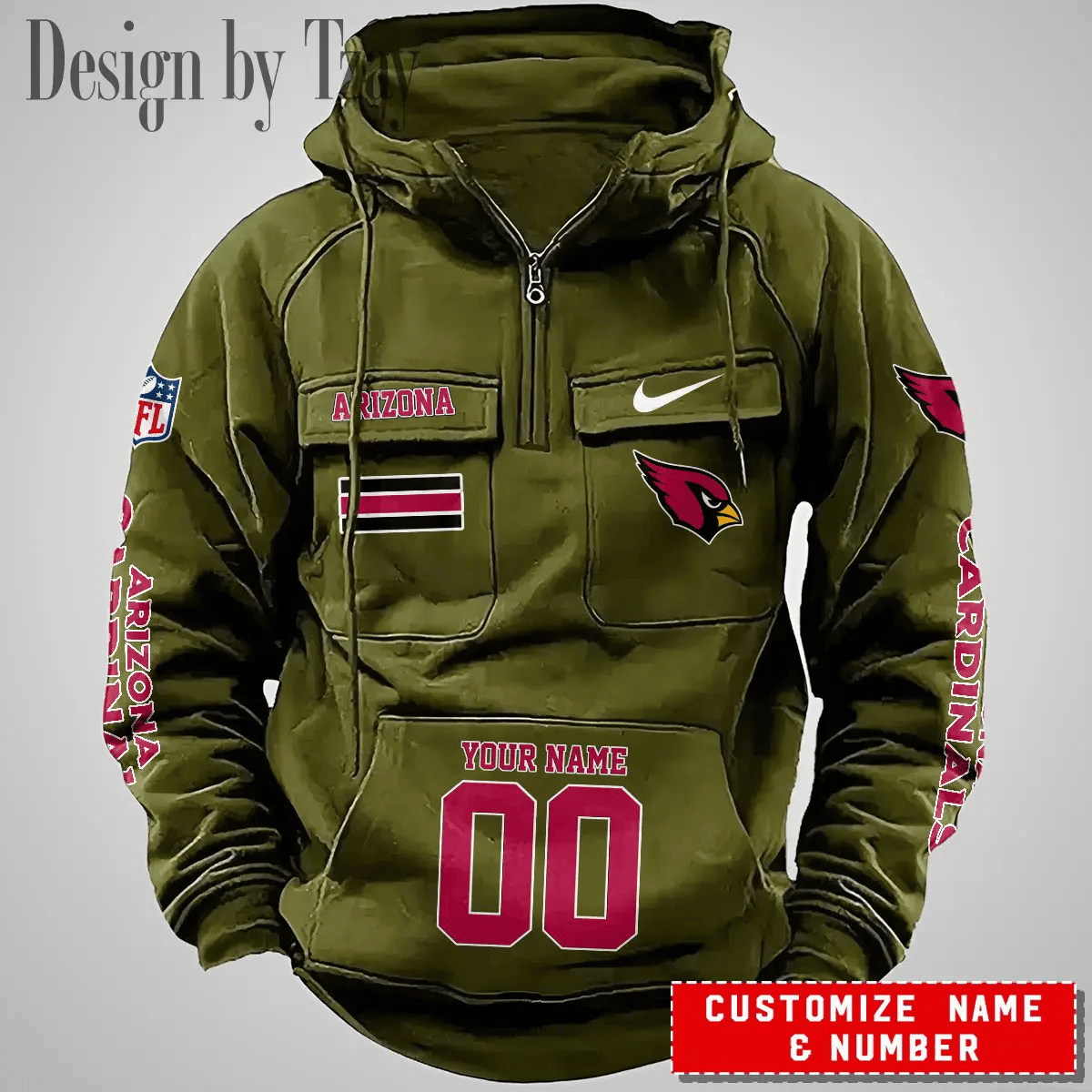 Arizona Cardinals Vintage Men Hoodie DV2 AZVMHD380