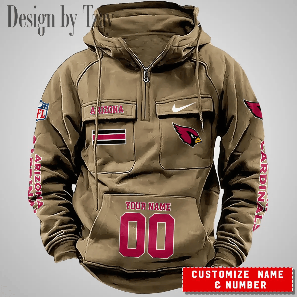 Arizona Cardinals Vintage Men Hoodie DV2 AZVMHD380