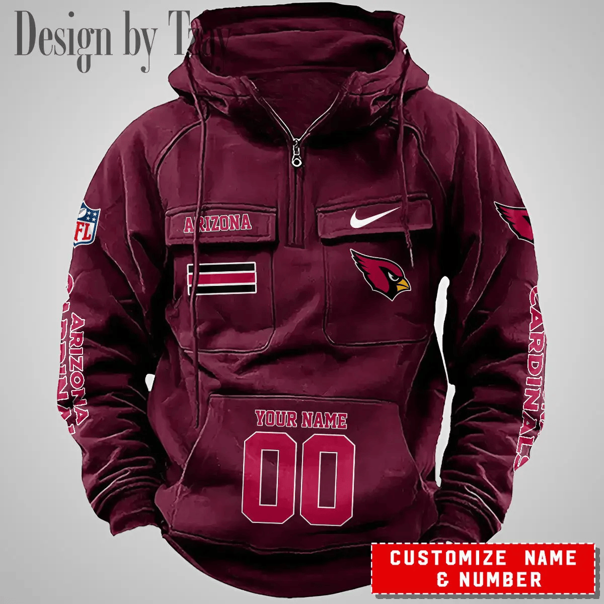 Arizona Cardinals Vintage Men Hoodie DV2 AZVMHD380