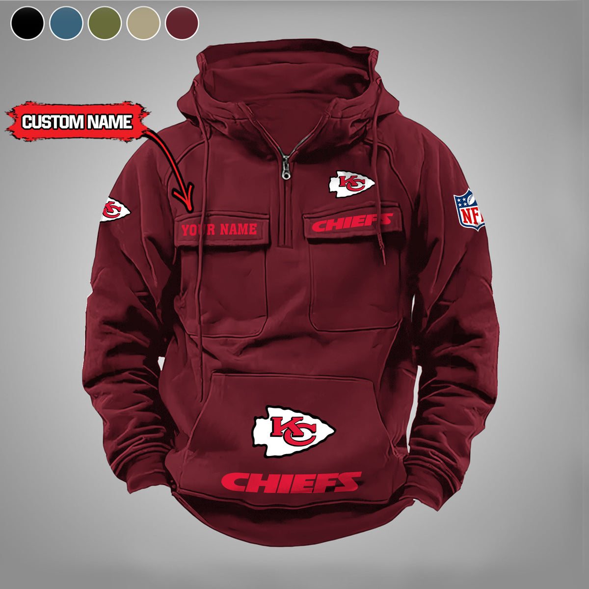 Kansas City Chiefs Vintage Men Hoodie AZVMHD009