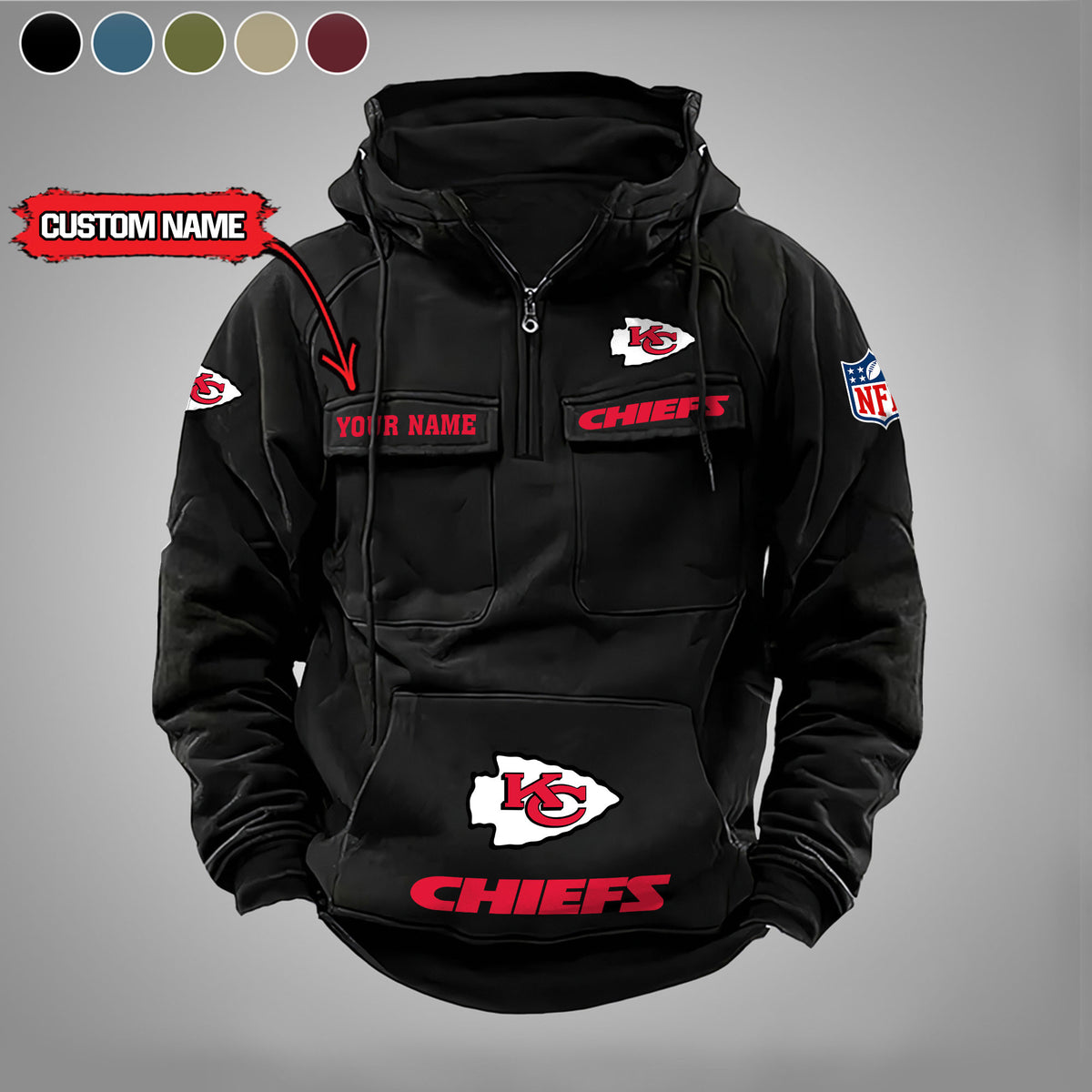Kansas City Chiefs Vintage Men Hoodie AZVMHD009