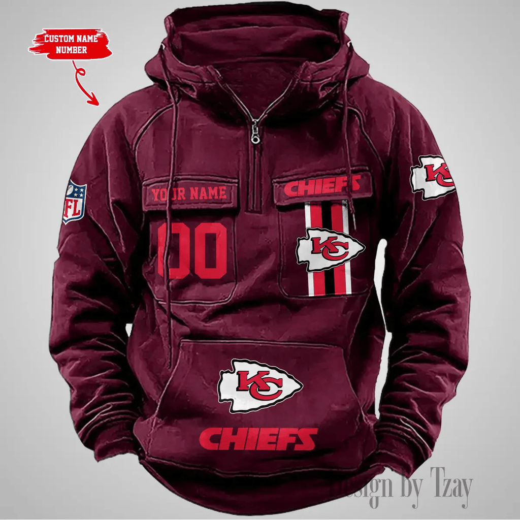 Kansas City Chiefs Vintage Men Hoodie DV2 AZVMHD427