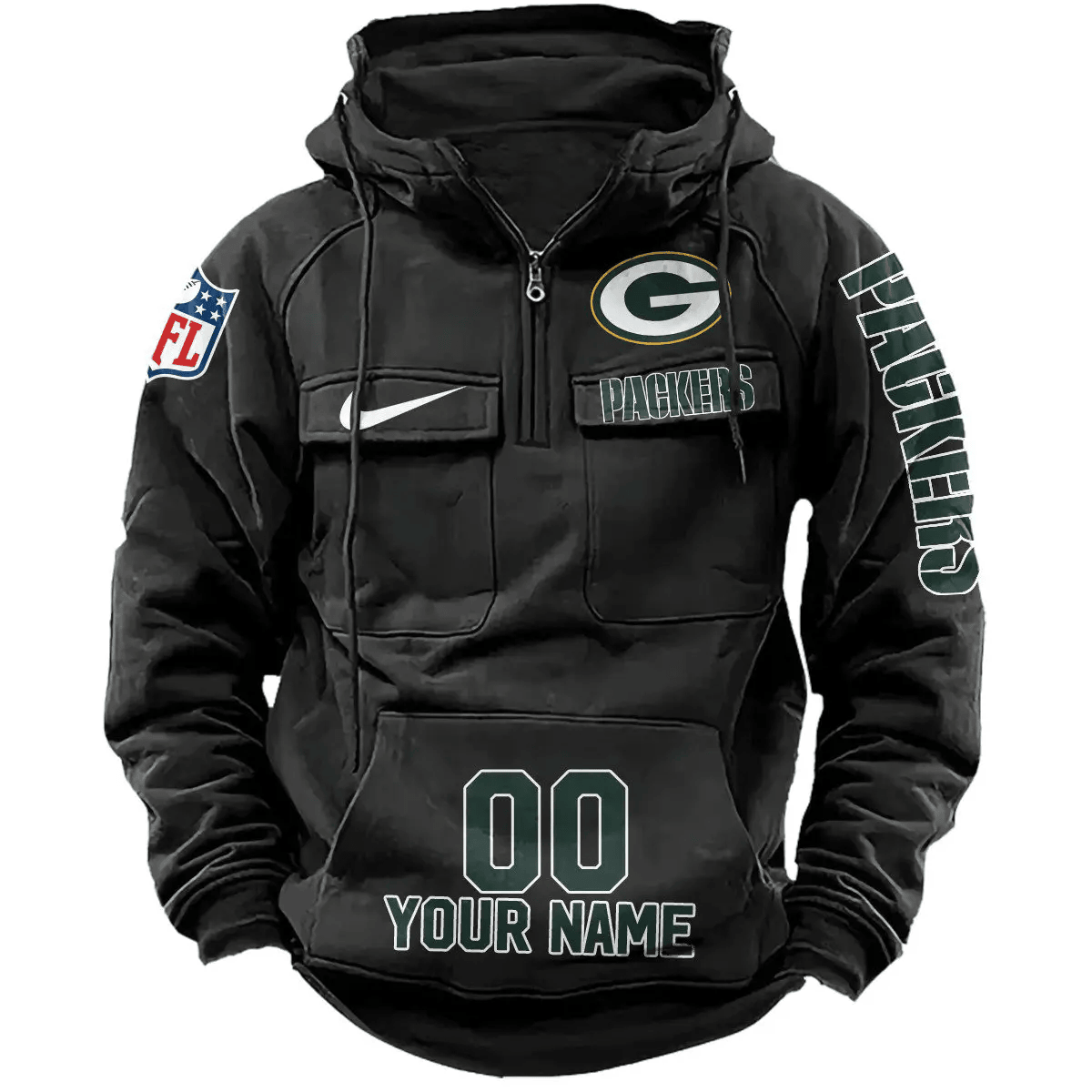 Green Bay Packers Vintage Men Hoodie AZVMHD073