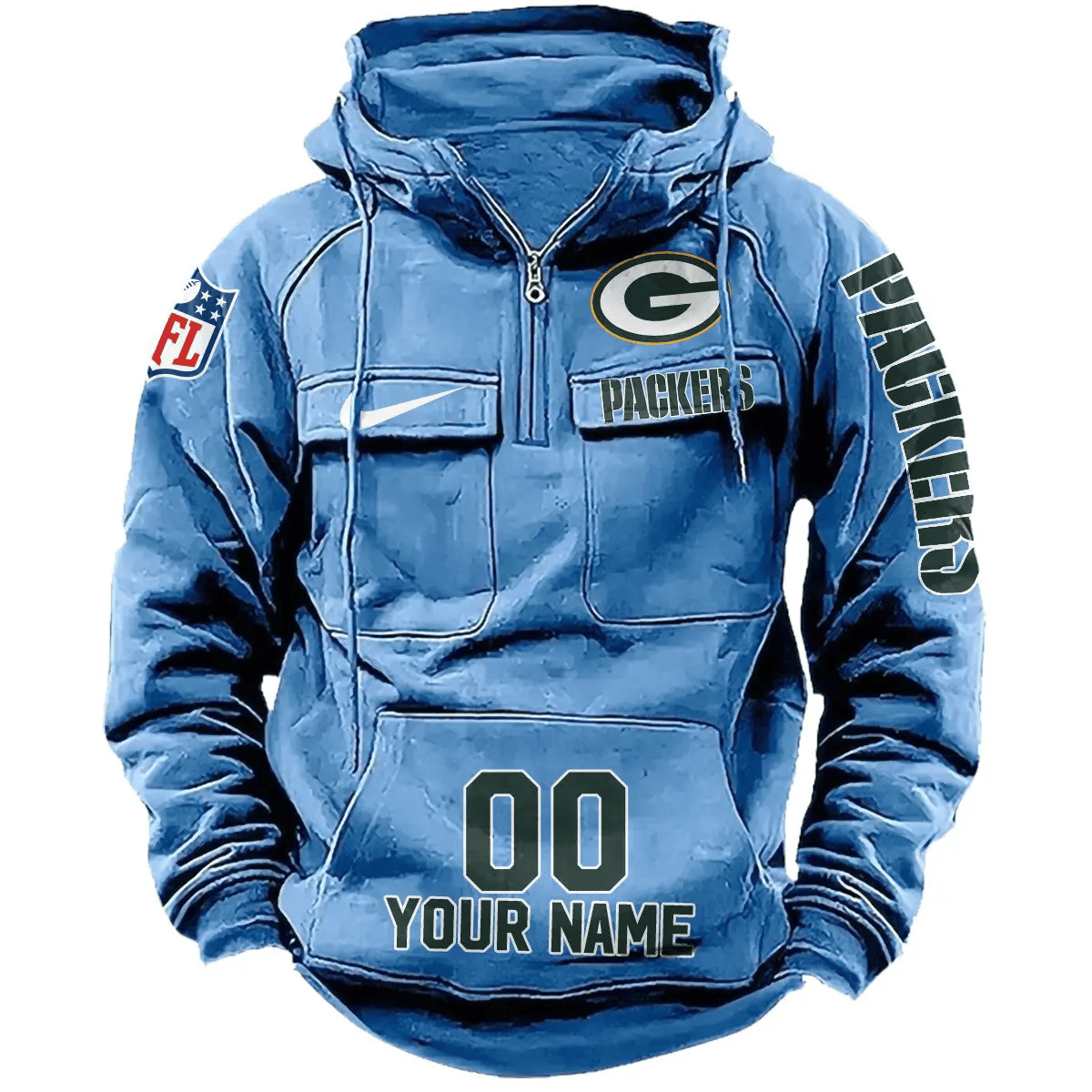 Green Bay Packers Vintage Men Hoodie AZVMHD073