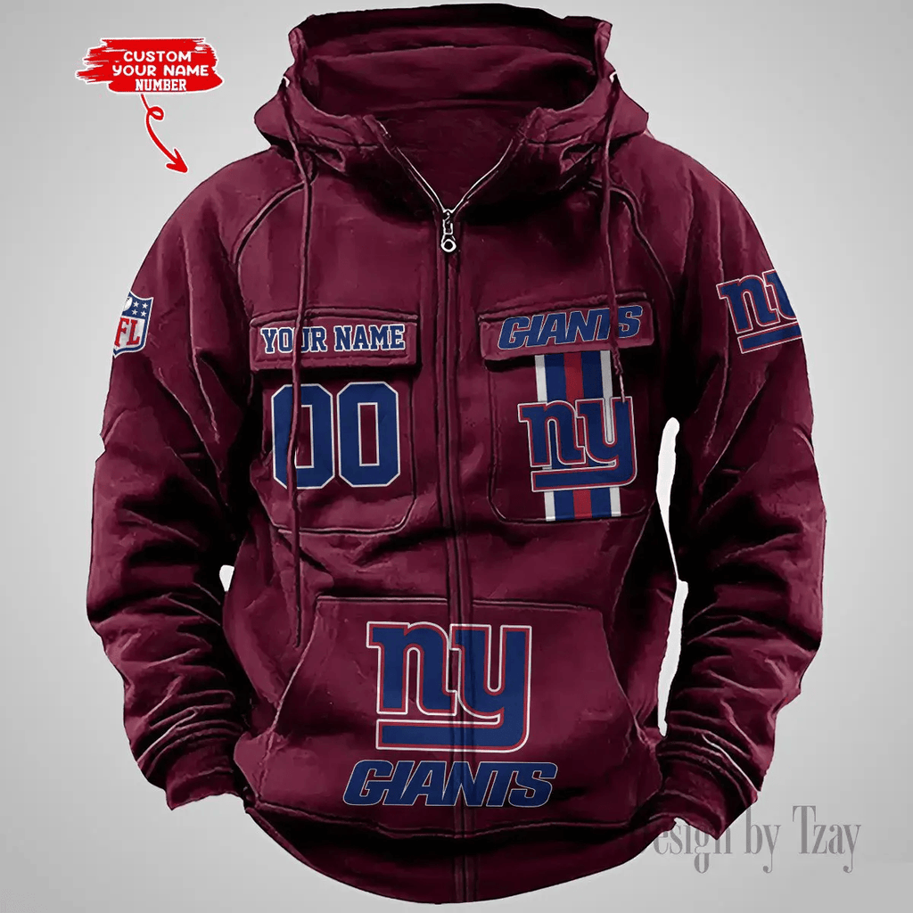 New York Giants Vintage Men Hoodies Zipup DV6 AZVMHD435