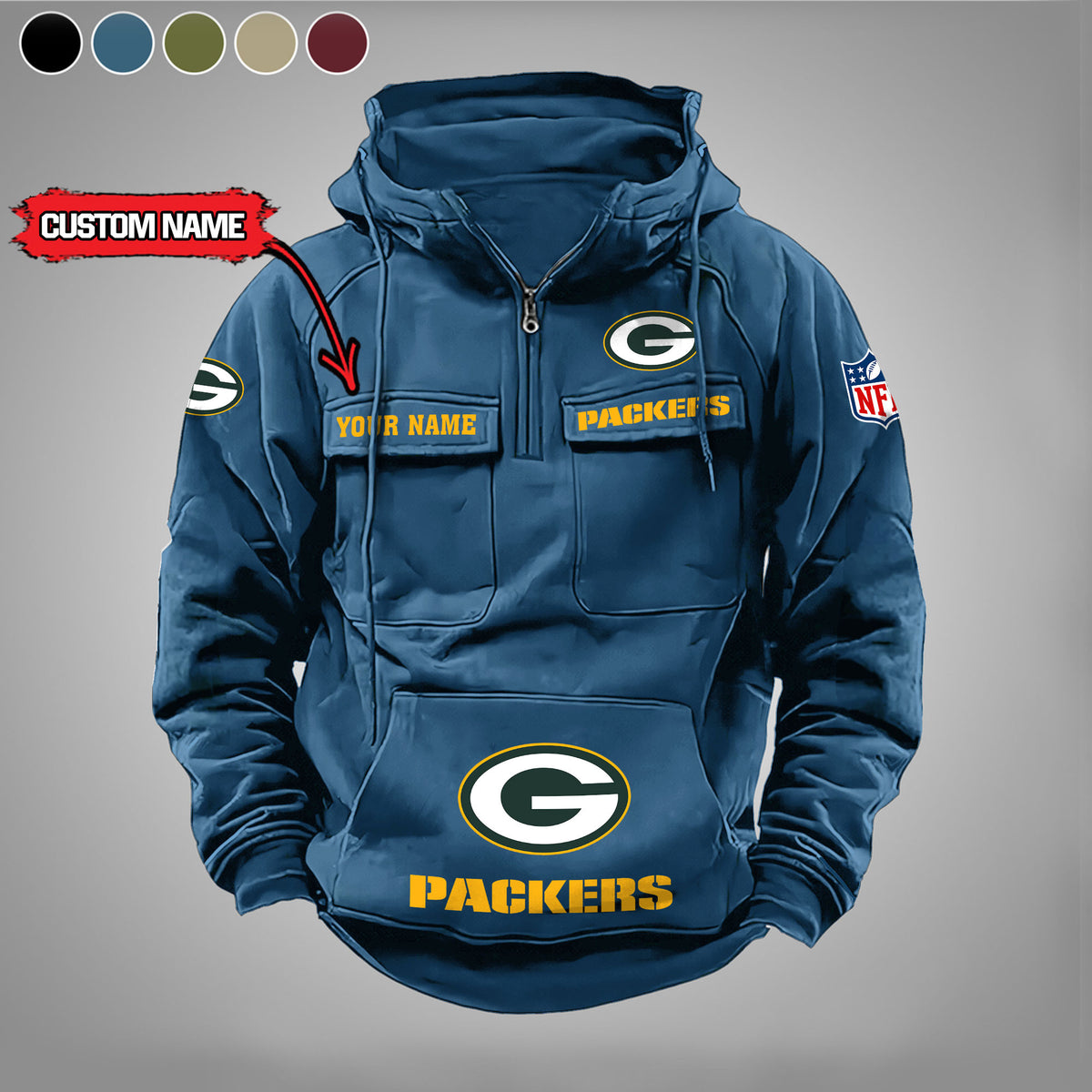 Green Bay Packers Vintage Men Hoodie AZVMHD021