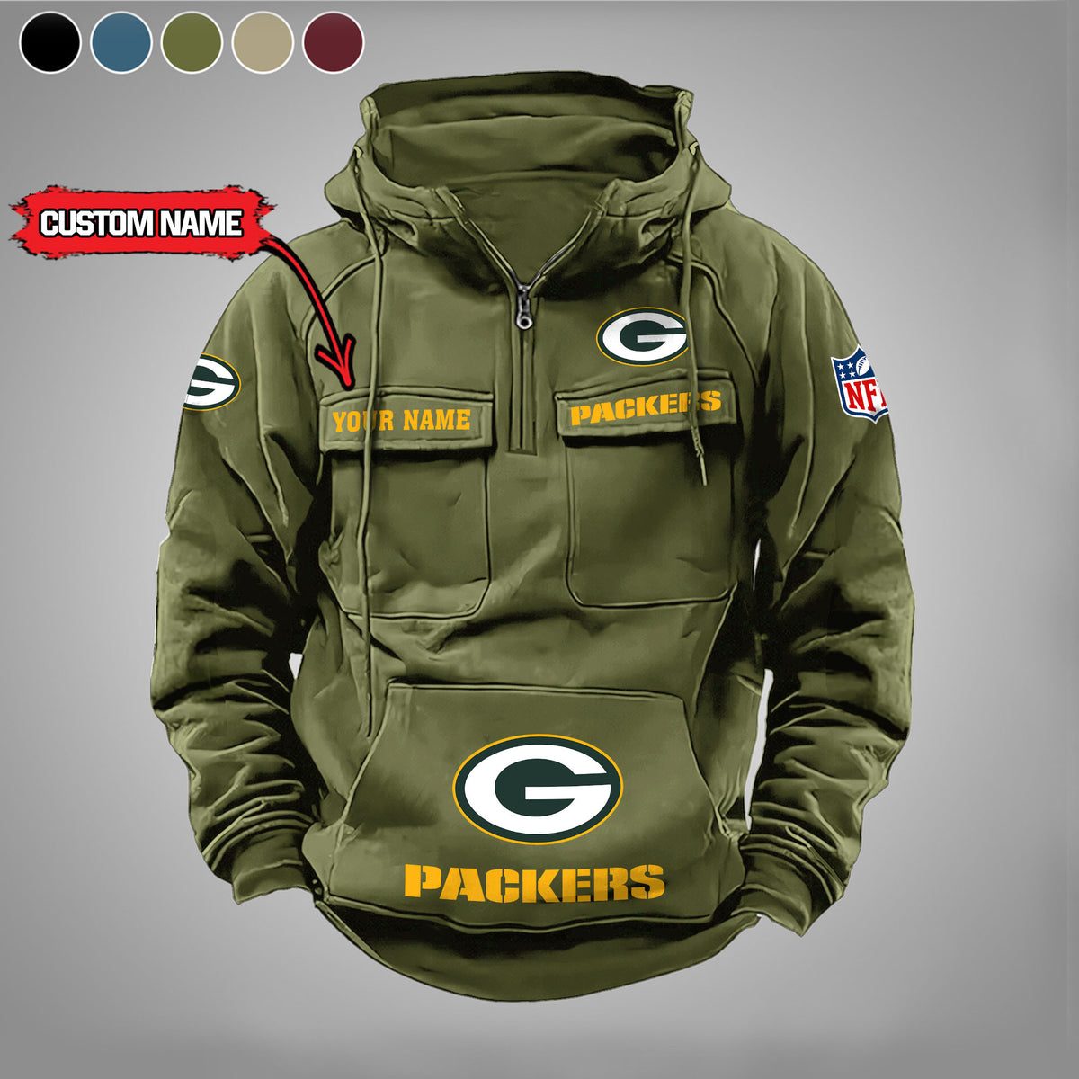Green Bay Packers Vintage Men Hoodie AZVMHD021