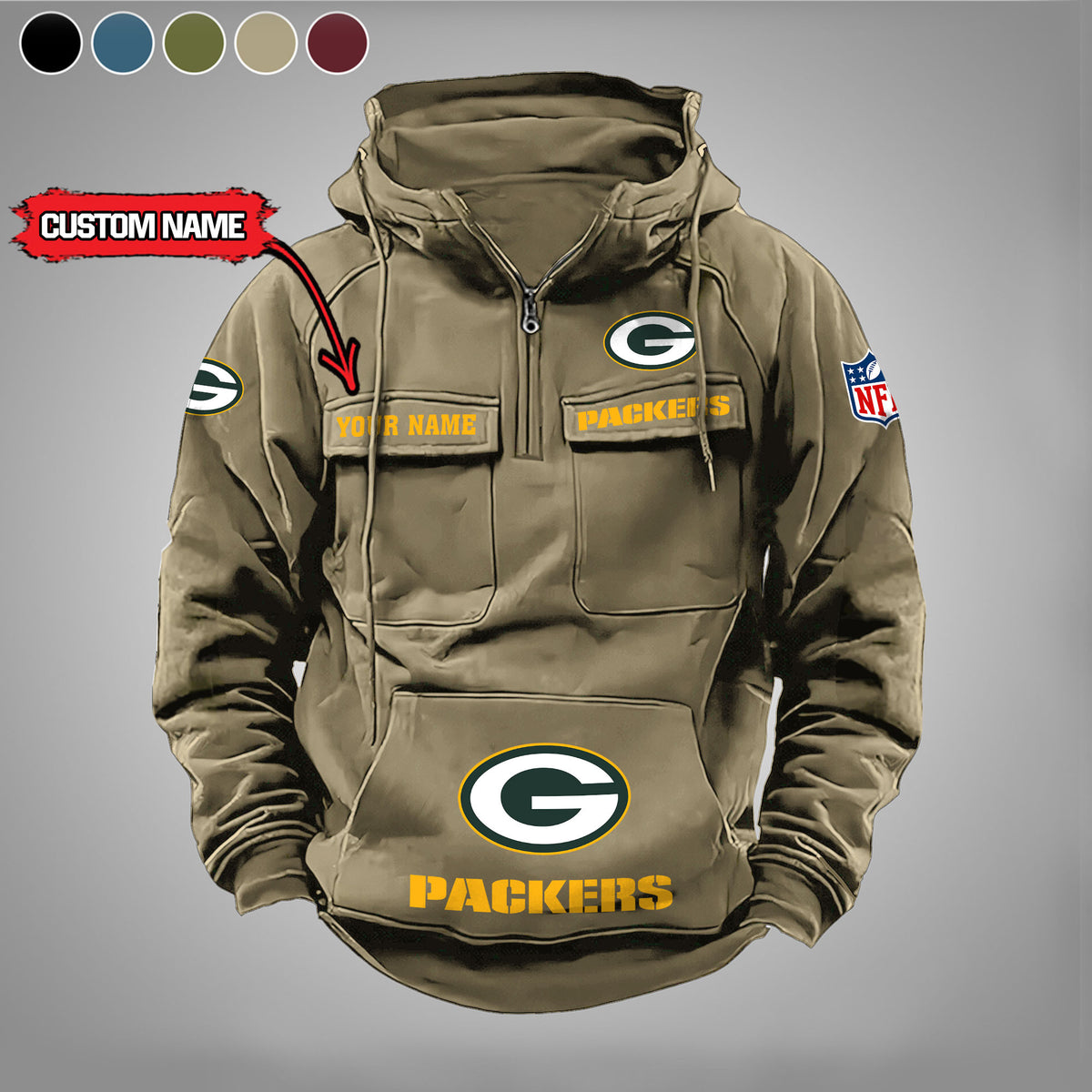 Green Bay Packers Vintage Men Hoodie AZVMHD021