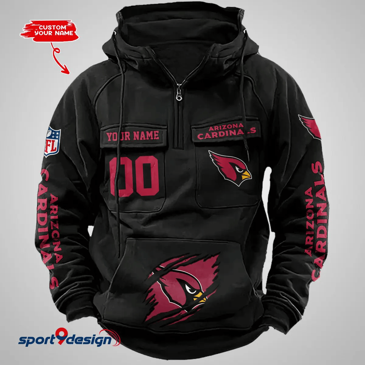 Arizona Cardinals Vintage Men Hoodie AZVMHD139