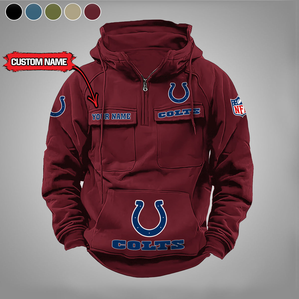 Indianapolis Colts Vintage Men Hoodie AZVMHD023