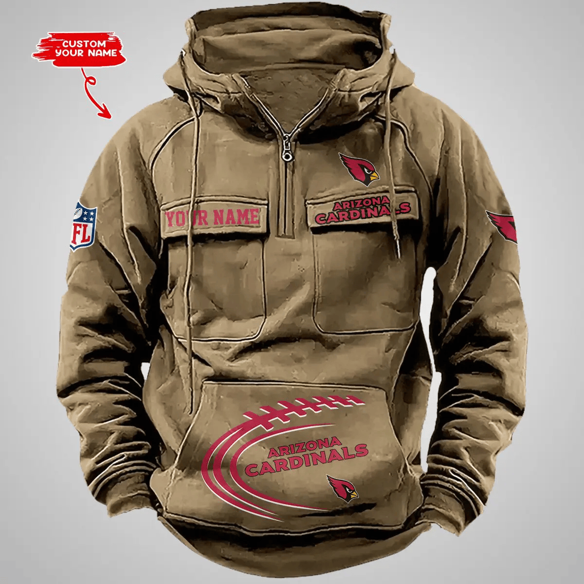 Arizona Cardinals Vintage Men Hoodie AZVMHD110