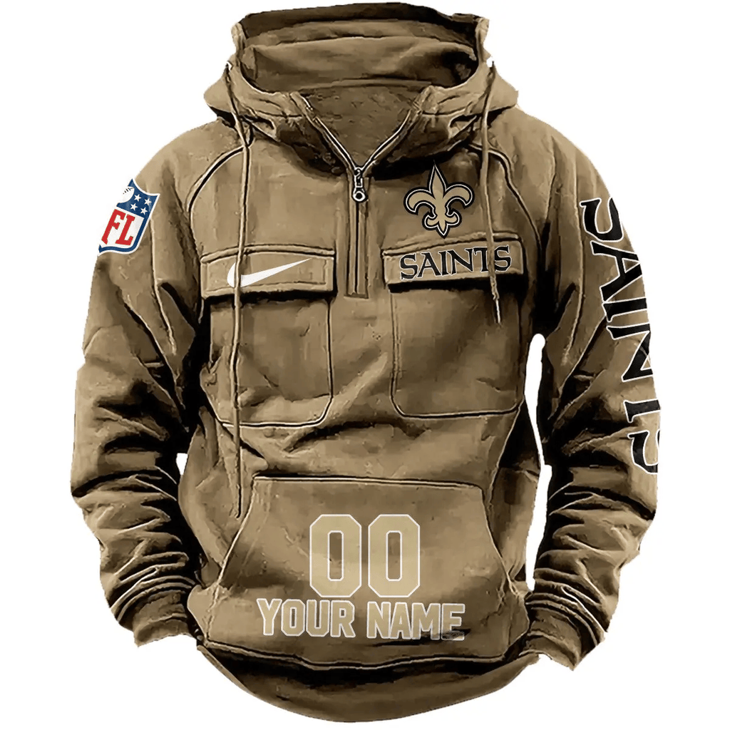 New Orleans Saints Vintage Men Hoodie AZVMHD084