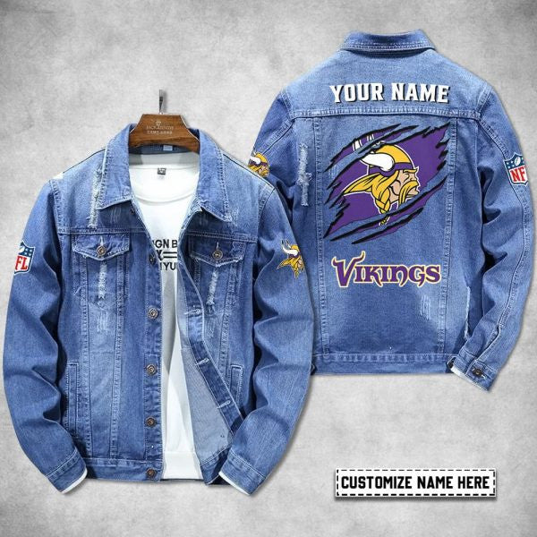 Minnesota Vikings Personalized Premium Denim Jacket S9DJ057