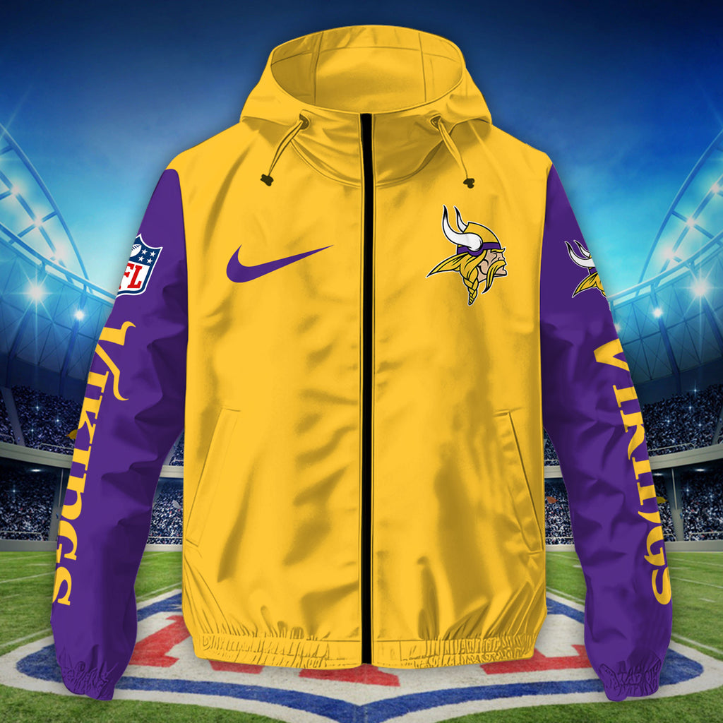 Minnesota Vikings Custom Windbreaker Outdoor Jacket Sport Fan Gift SPTWJACKET053