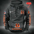 SPTS9HLUH071-Cincinnati Bengals Men's Hooded Lace-up Hoodie