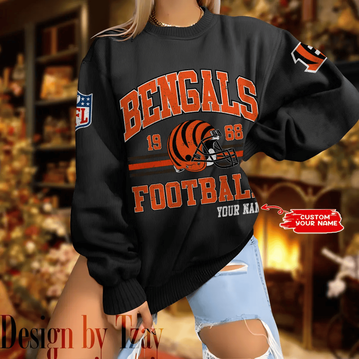 Cincinnati Bengals Personalized Fashion Design New Woolen Sweater  BGSWT302