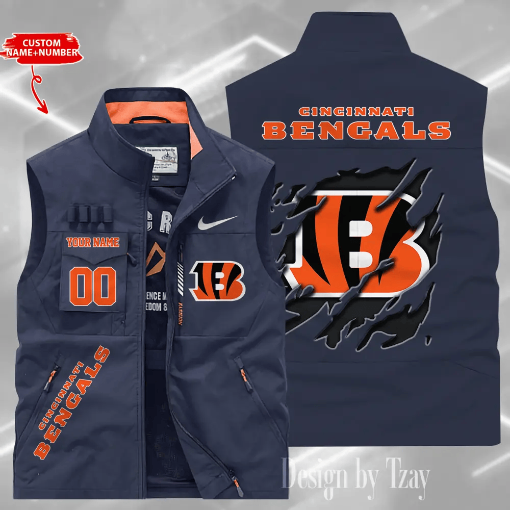 Cincinnati Bengals Sleeveless Jacket Multicolor S9SLJK072