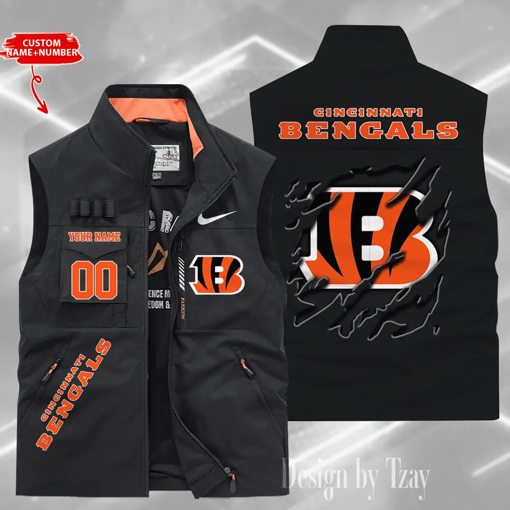 Cincinnati Bengals Sleeveless Jacket Multicolor S9SLJK072