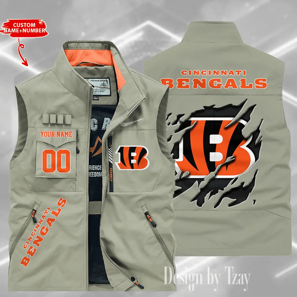 Cincinnati Bengals Sleeveless Jacket Multicolor S9SLJK072