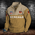 Cincinnati Bengals Premium Stand-Collar Game-Day Pullover - Engineered Warmth & Personalized Name S9DBSCH007