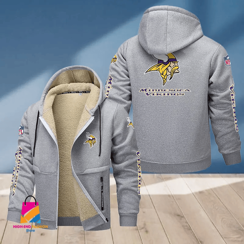 Minnesota Vikings Multicolor Premium Thick Zip-Up Hoodie ANZTZH021