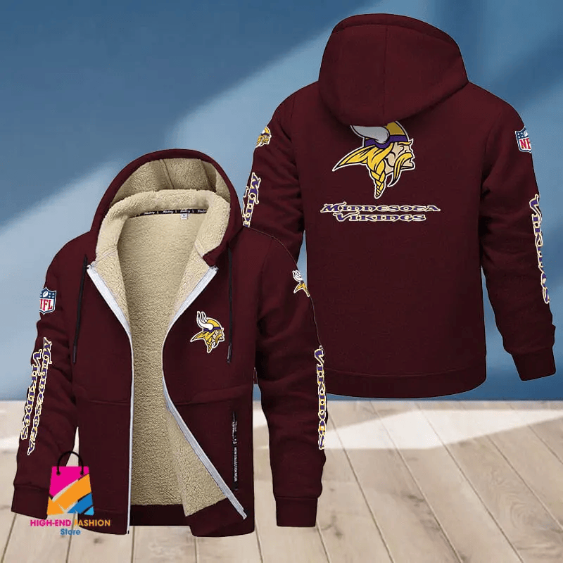 Minnesota Vikings Multicolor Premium Thick Zip-Up Hoodie ANZTZH021