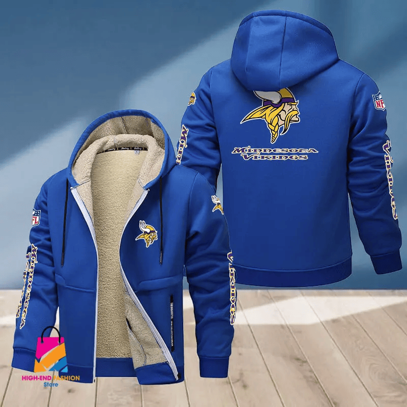 Minnesota Vikings Multicolor Premium Thick Zip-Up Hoodie ANZTZH021