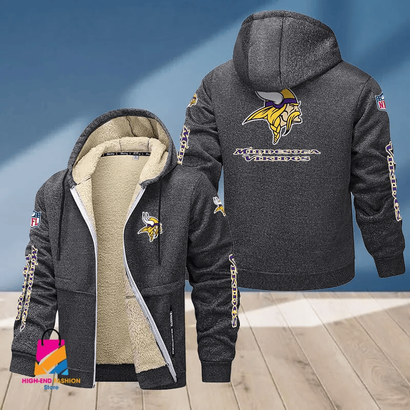 Minnesota Vikings Multicolor Premium Thick Zip-Up Hoodie ANZTZH021