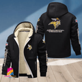 Minnesota Vikings Multicolor Premium Thick Zip-Up Hoodie ANZTZH021