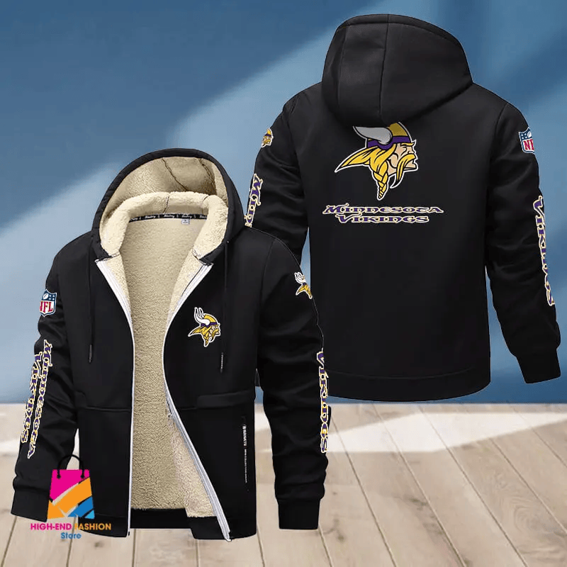 Minnesota Vikings Multicolor Premium Thick Zip-Up Hoodie ANZTZH021