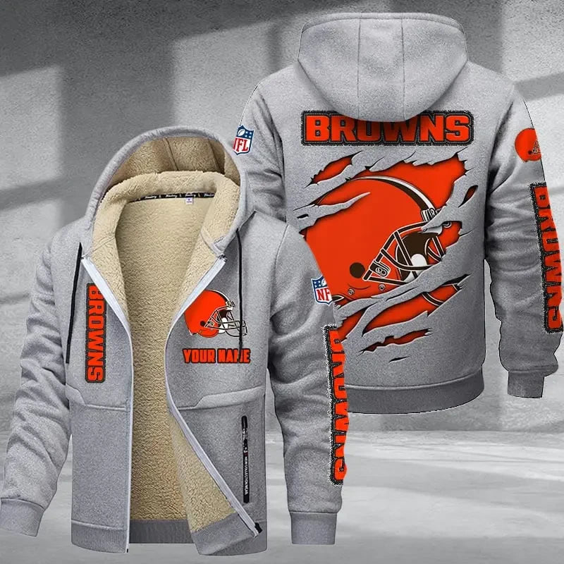 Cleveland Browns DMTZ0361 Premium Thick Zip-Up Hoodie