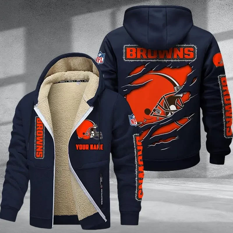 Cleveland Browns DMTZ0361 Premium Thick Zip-Up Hoodie
