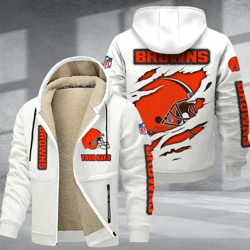 Cleveland Browns DMTZ0361 Premium Thick Zip-Up Hoodie