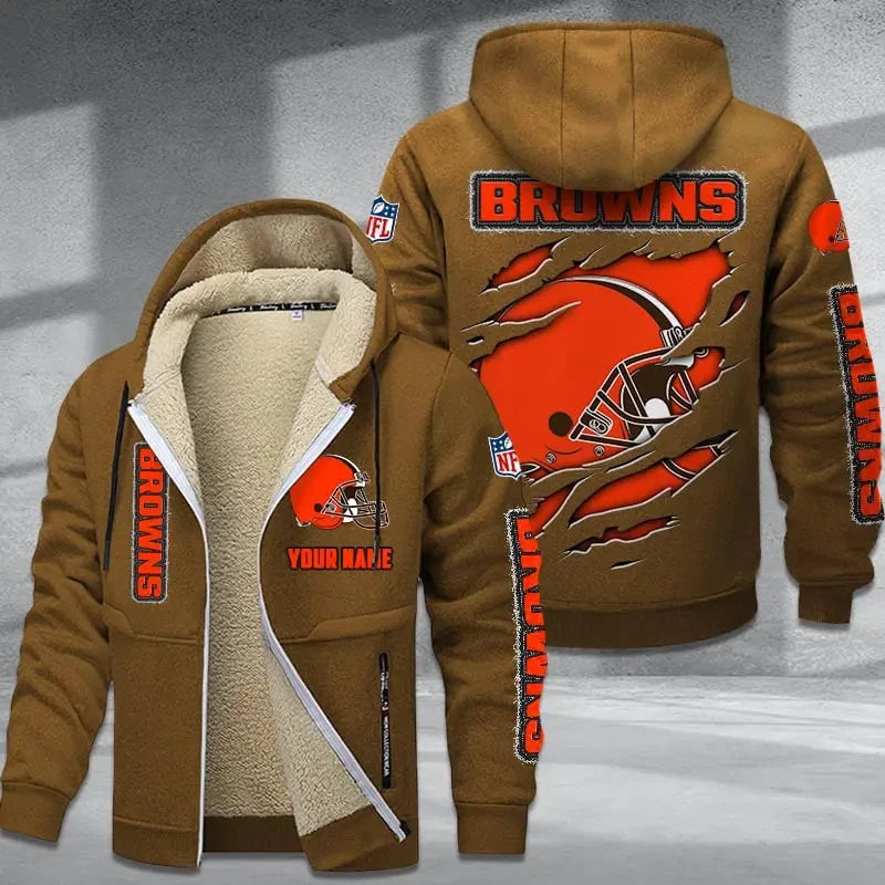 Cleveland Browns DMTZ0361 Premium Thick Zip-Up Hoodie