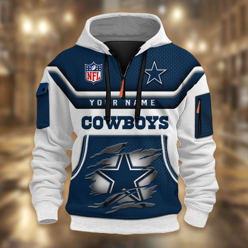 Dallas Cowboys DMHT2366 3D Half-zip Hoodie