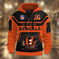 Cincinnati Bengals DMHT2364 3D Half-zip Hoodie