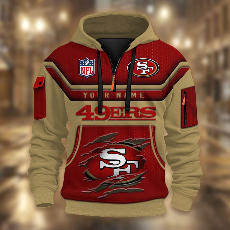 San Francisco 49ers DMHT2385 3D Half-zip Hoodie