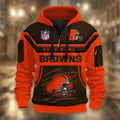 Cleveland Browns DMHT2365 3D Half-zip Hoodie