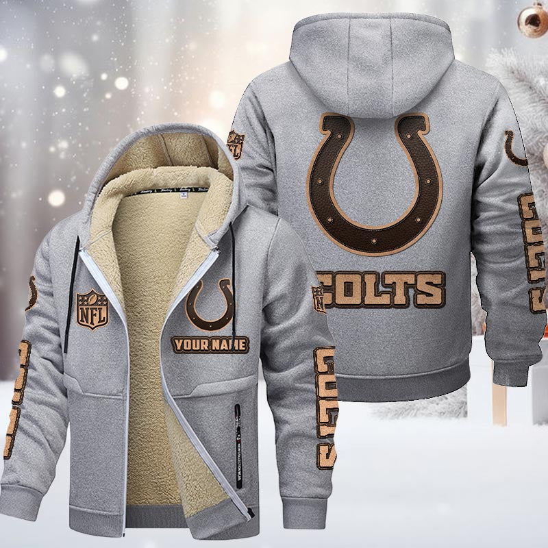Indianapolis Colts DMTZ0851 Premium Sherpa-Lined Winter Hoodie – Personalized Edition