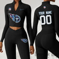 Tennessee Titans Women Activewear Set 2 Piece Crop Jacket and High Waist Leggings SPTZSTW229